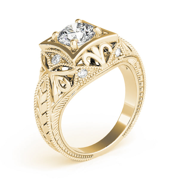 Round Antique Diamond Engagement Ring · 1.05 ct tw