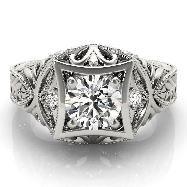 Round Antique Diamond Engagement Ring · 1.05 ct tw