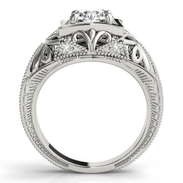 Round Antique Diamond Engagement Ring · 1.05 ct tw