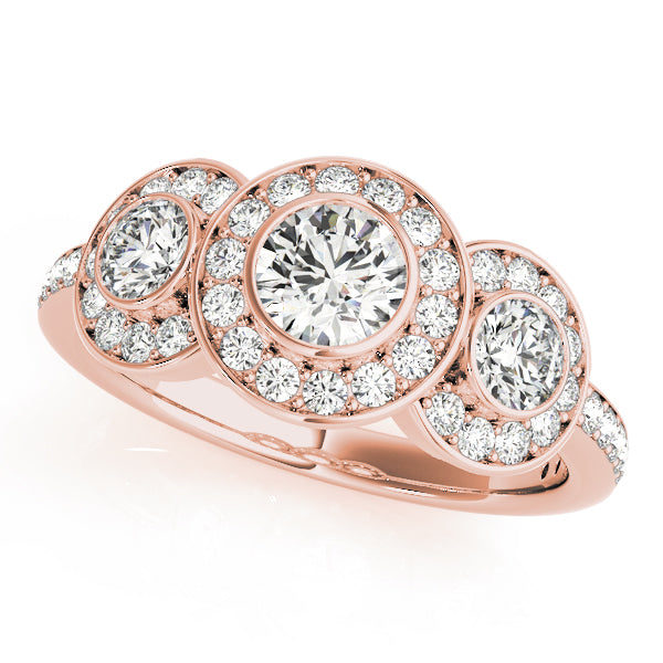 Round Three-Stone Diamond Engagement Ring · 0.97 ct tw