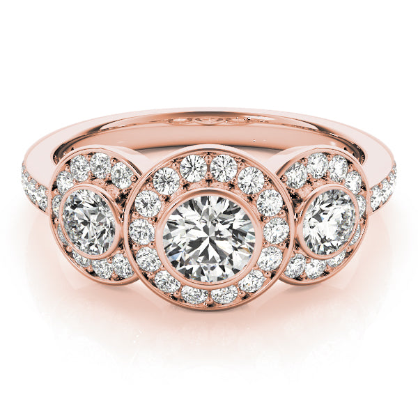 Round Three-Stone Diamond Engagement Ring · 0.97 ct tw