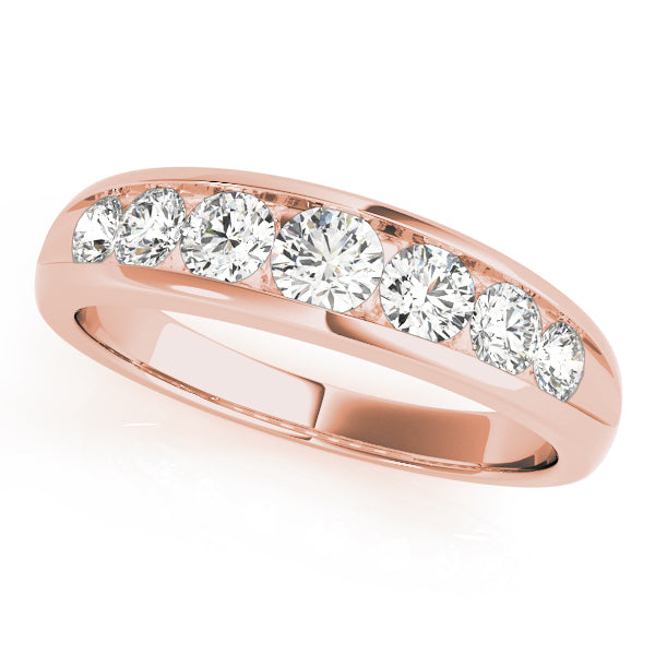 Round Channel Set Diamond Wedding Band · 1.09 ct tw