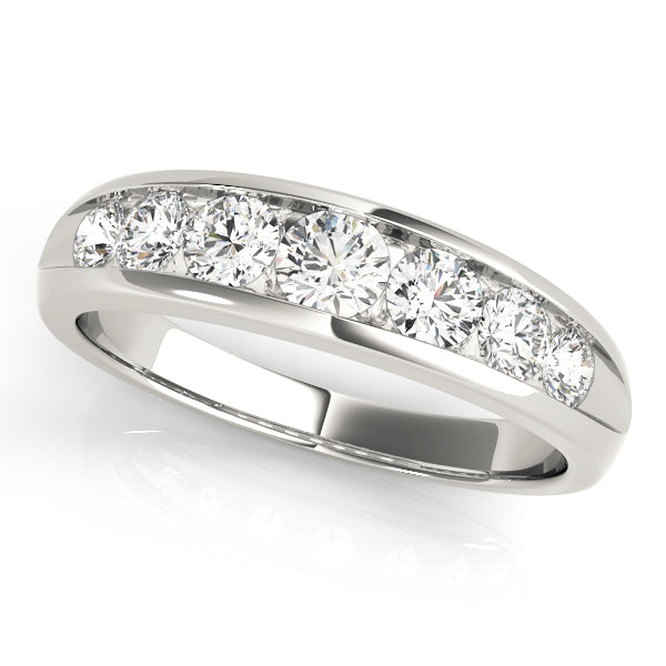 Round Channel Set Diamond Wedding Band · 1.09 ct tw