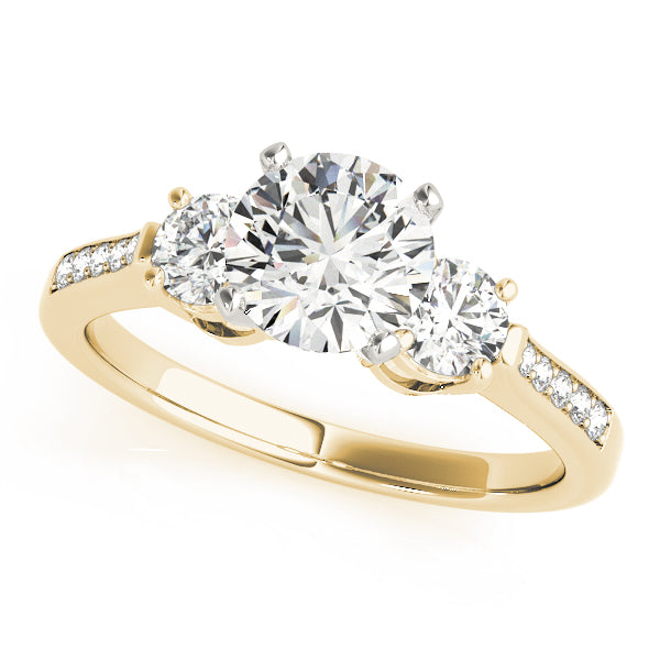 Round Three-Stone Diamond Engagement Ring · 0.34 ct tw