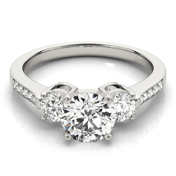 Round Three-Stone Diamond Engagement Ring · 0.78 ct tw