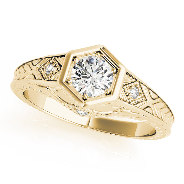 Round Antique Diamond Engagement Ring · 0.36 ct tw