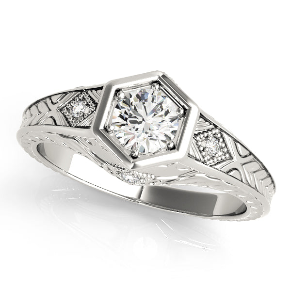 Round Antique Diamond Engagement Ring · 0.36 ct tw