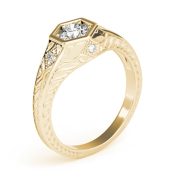 Round Antique Diamond Engagement Ring · 0.36 ct tw
