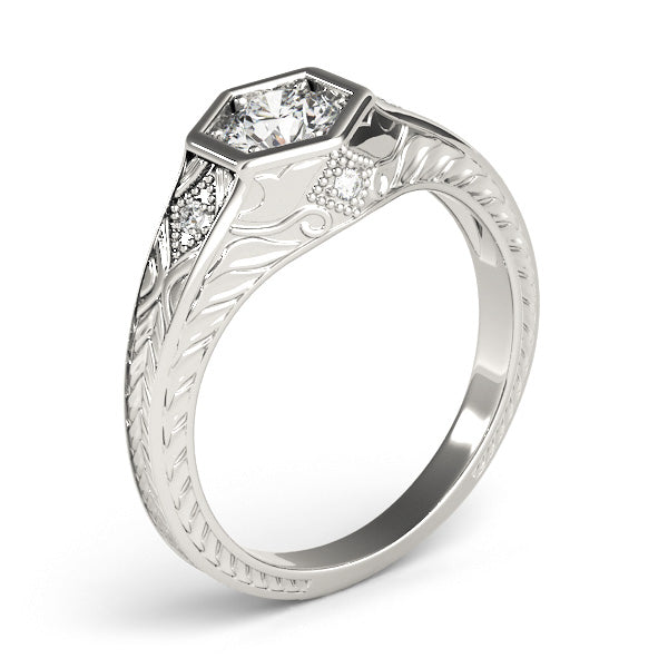 Round Antique Diamond Engagement Ring · 1.03 ct tw