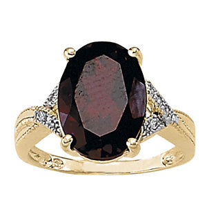 Oval Gemstone Fashion Ring · 0.04 ct tw