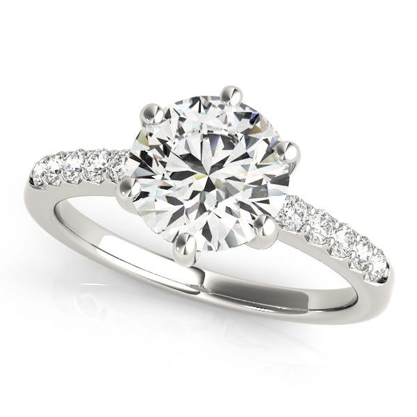 Round Single Row Prong Set Diamond Engagement Ring · 0.89 ct tw