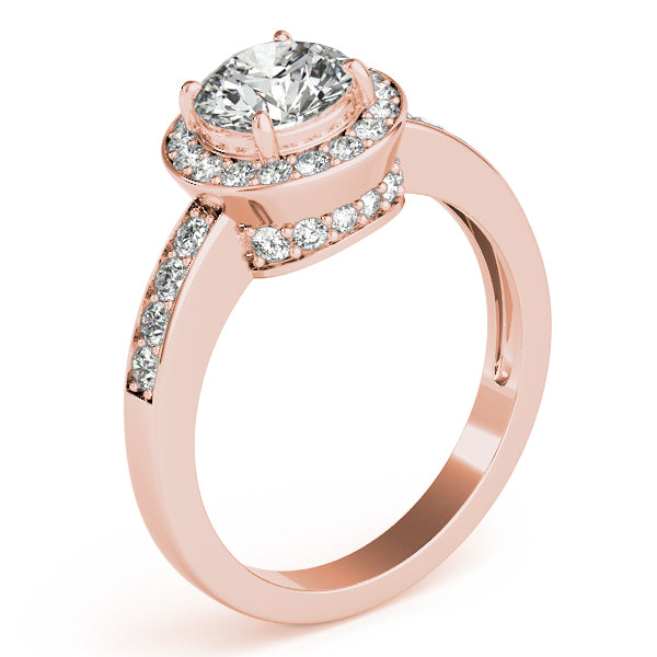 Round Halo Diamond Engagement Ring · 0.52 ct tw
