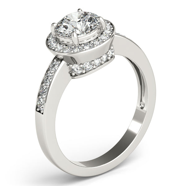 Round Halo Diamond Engagement Ring · 0.81 ct tw