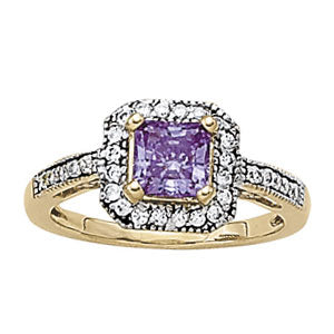 Square Princess & Cushion Gemstone Fashion Ring · 0.28 ct tw