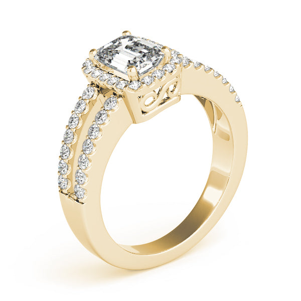 Emerald Halo Diamond Engagement Ring · 0.48 ct tw