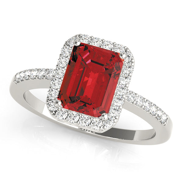 Emerald Halo Diamond Fashion Ring · 0.24 ct tw