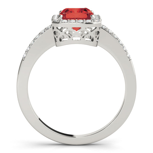 Emerald Halo Diamond Engagement Ring · 0.30 ct tw