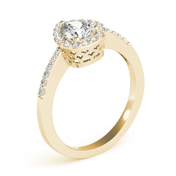 Pear Halo & Trillion Diamond Engagement Ring · 0.60 ct tw