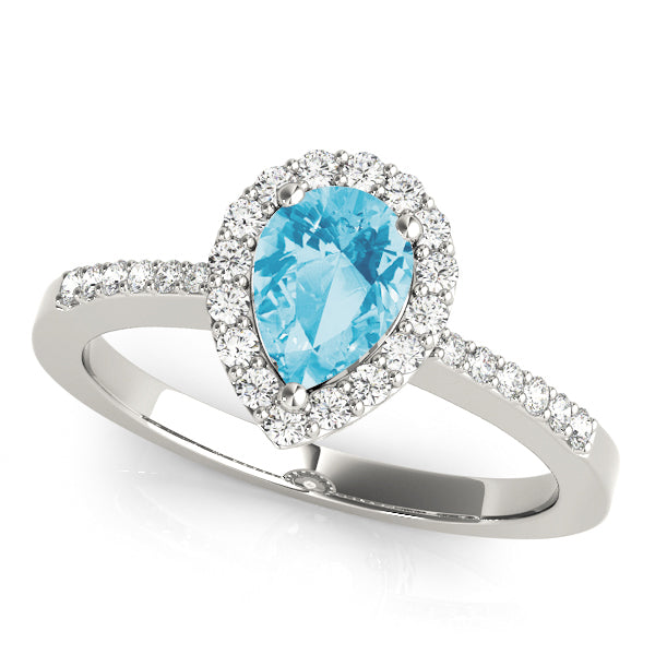 Pear Halo & Trillion Diamond Fashion Ring · 0.22 ct tw