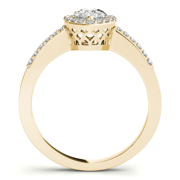 Pear Halo & Trillion Diamond Fashion Ring · 0.65 ct tw