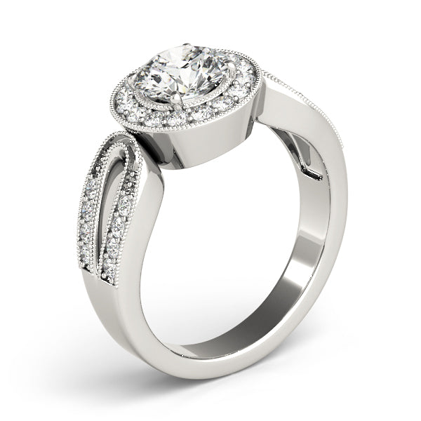Round Halo Diamond Engagement Ring · 1.32 ct tw
