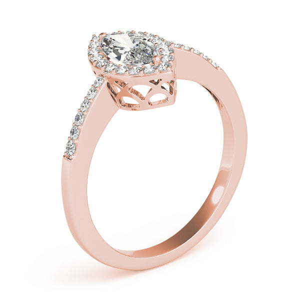 Marquise Halo Diamond Engagement Ring · 0.27 ct tw