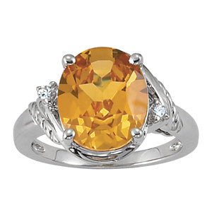 Oval Gemstone Fashion Ring · 0.06 ct tw