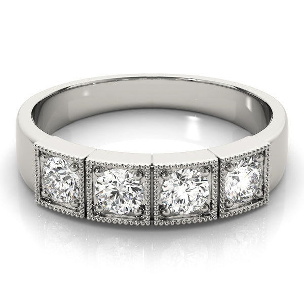 Round Three-Stone Diamond Engagement Ring · 0.36 ct tw