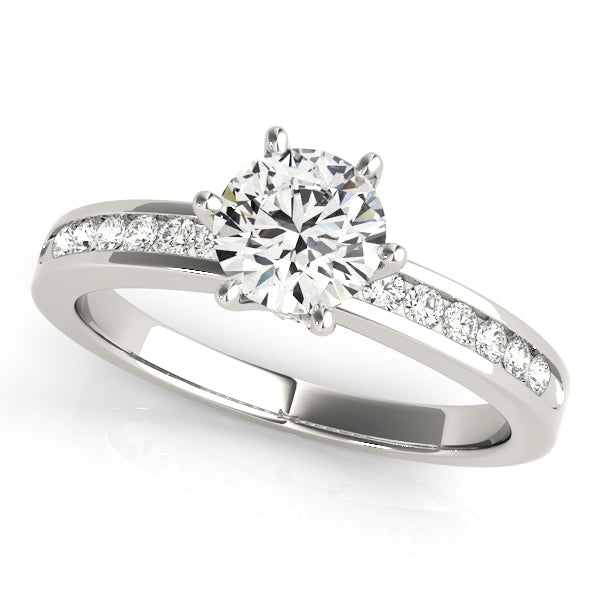 Round Single Row Channel Set Diamond Engagement Ring · 0.93 ct tw