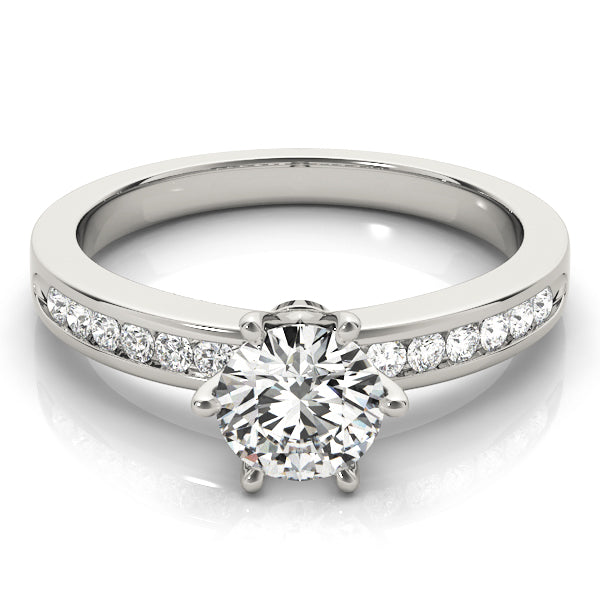 Round Single Row Channel Set Diamond Engagement Ring · 0.93 ct tw