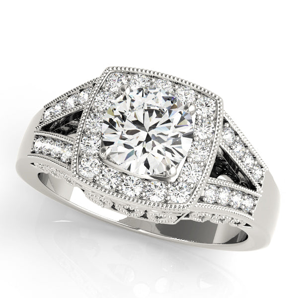Round Halo Diamond Engagement Ring · 1.57 ct tw