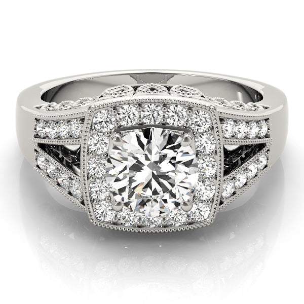 Round Halo Diamond Engagement Ring · 1.57 ct tw