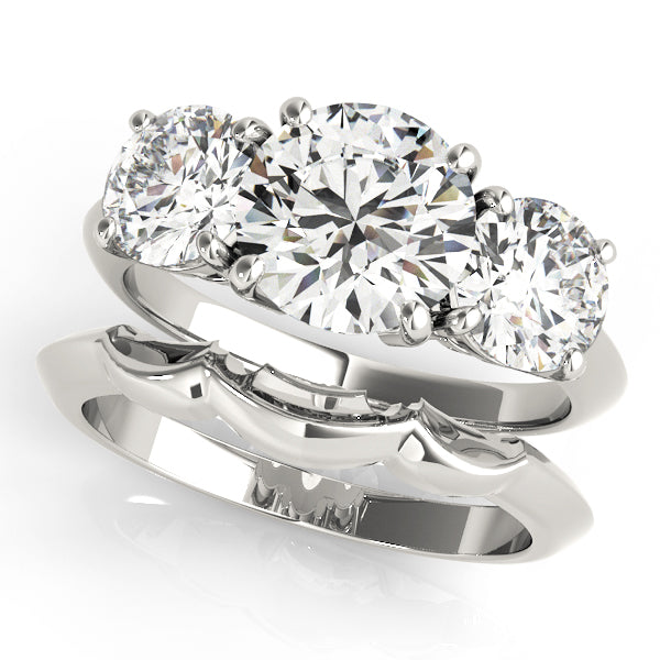 Round Three-Stone Diamond Engagement Ring · 3.50 ct tw