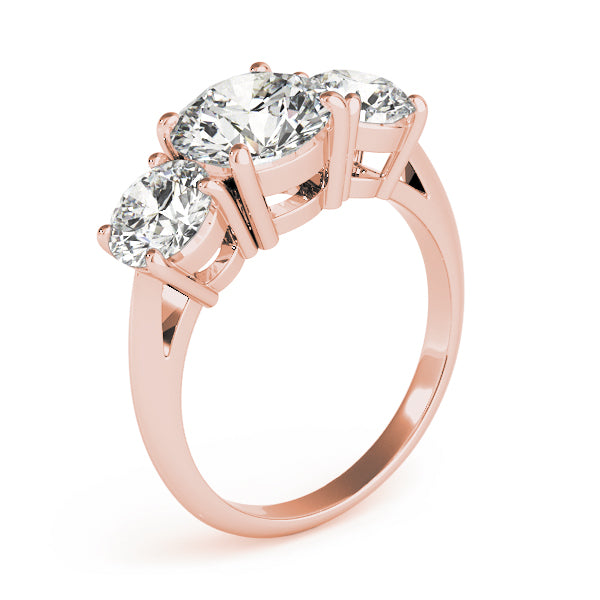 Round Three-Stone Diamond Engagement Ring · 3.50 ct tw