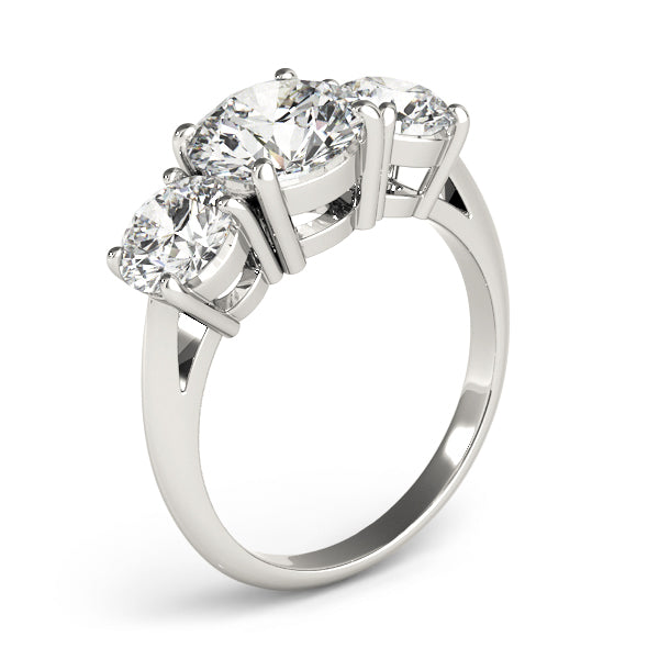 Round Three-Stone Diamond Engagement Ring · 3.50 ct tw