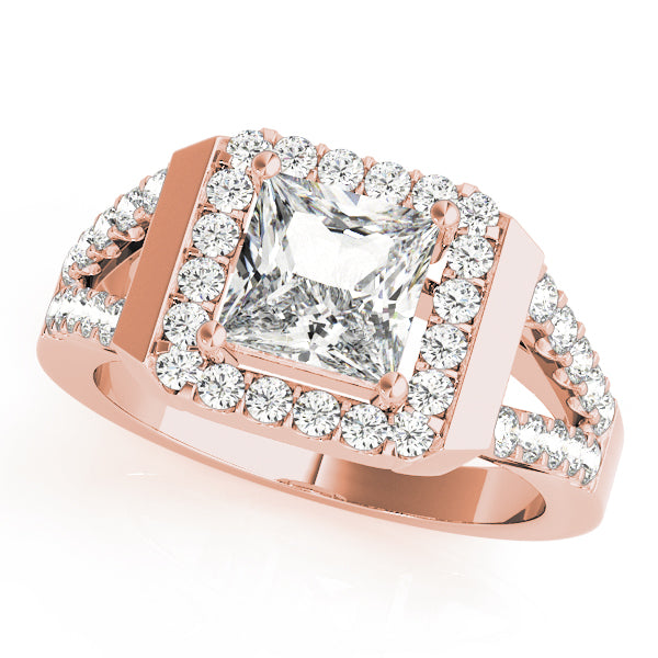 Square Halo & Cushion Diamond Engagement Ring · 0.50 ct tw
