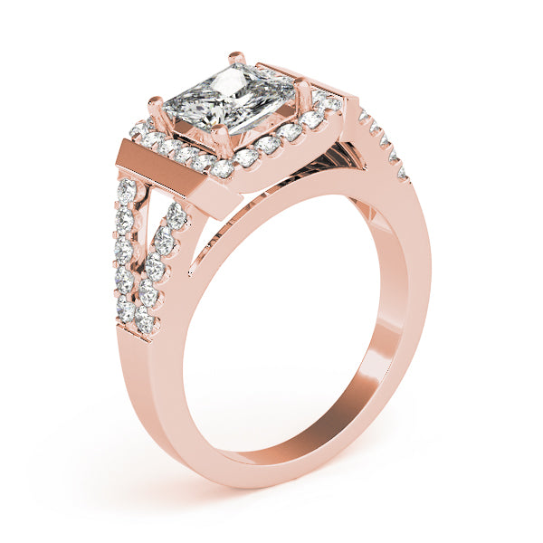 Square Halo & Cushion Diamond Engagement Ring · 0.50 ct tw