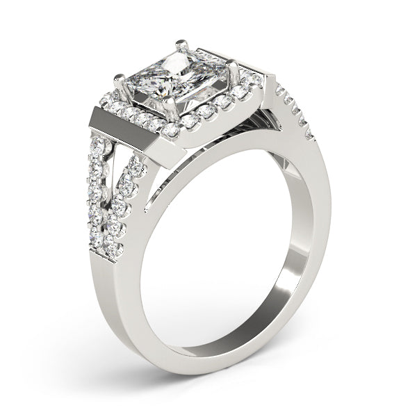 Square Halo & Cushion Diamond Engagement Ring · 0.50 ct tw