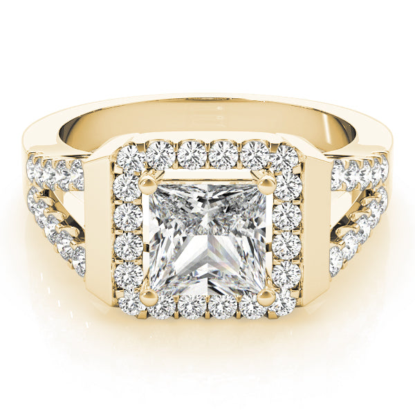 Square Halo & Cushion Diamond Engagement Ring · 0.50 ct tw