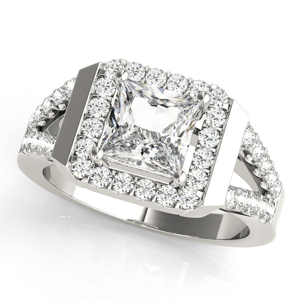 Square Halo & Cushion Diamond Engagement Ring · 0.50 ct tw