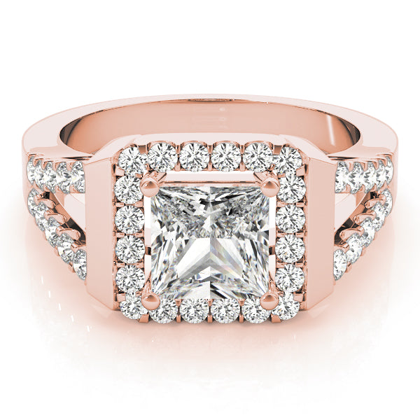Square Halo & Cushion Diamond Engagement Ring · 0.50 ct tw