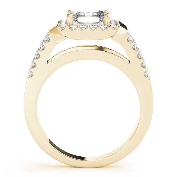 Square Halo & Cushion Diamond Engagement Ring · 0.50 ct tw