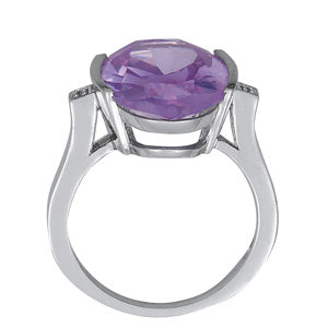 Oval Gemstone Fashion Ring · 0.01 ct tw