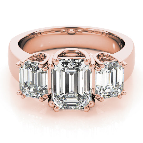 Emerald Three-Stone Diamond Engagement Ring · 3.20 ct tw