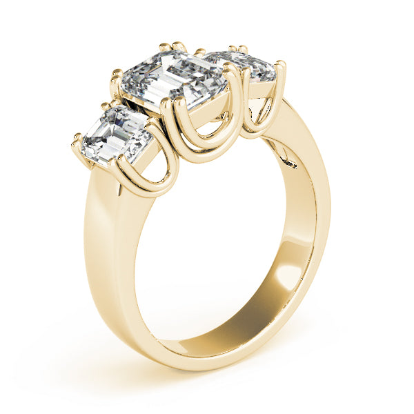 Emerald Three-Stone Diamond Engagement Ring · 3.20 ct tw