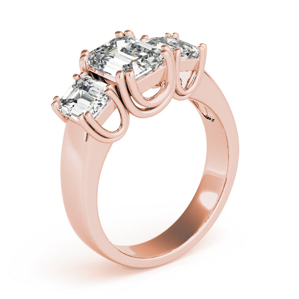 Emerald Three-Stone Diamond Engagement Ring · 3.20 ct tw