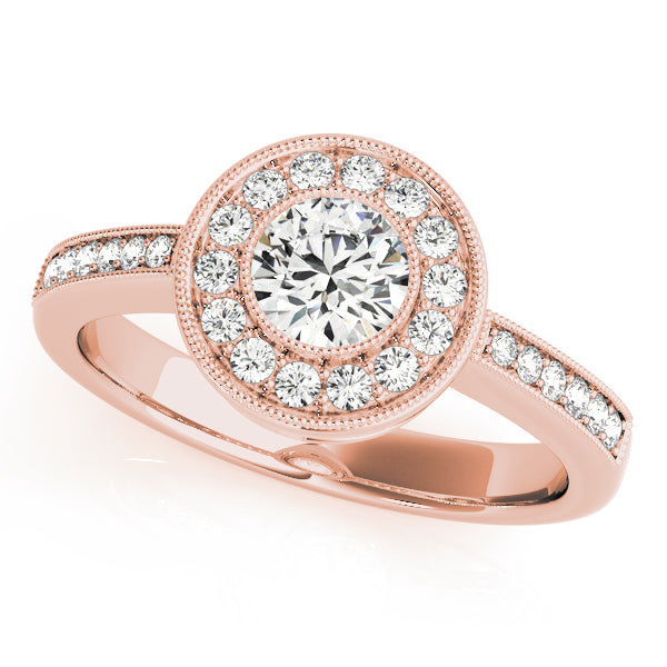 Round Halo Diamond Engagement Ring · 0.75 ct tw