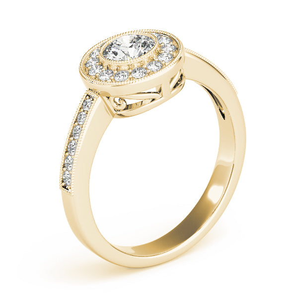Round Halo Diamond Engagement Ring · 0.75 ct tw