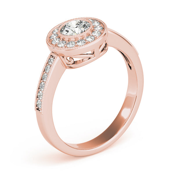 Round Halo Diamond Engagement Ring · 0.75 ct tw