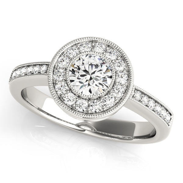 Round Halo Diamond Engagement Ring · 0.75 ct tw